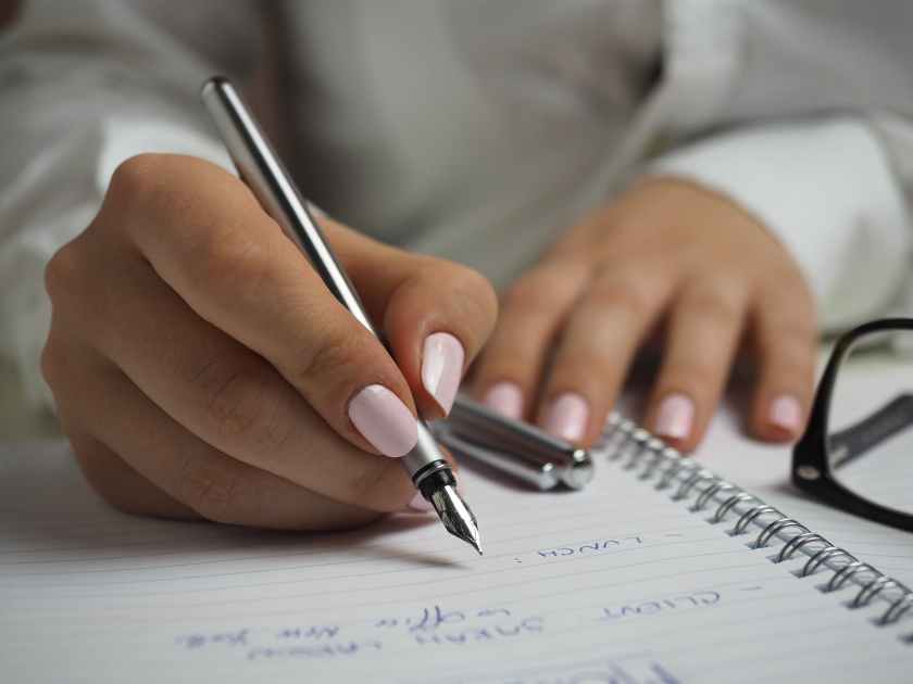A girl writing